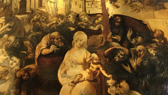 Leonardo, Adorazione dei Magi, Firenze Uffizi, particolare