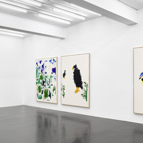 Andi Fischer, Enorm viele vögel fliegen, exhibition view. Courtesy of Sies + Höke