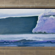 Hank Pitcher, Solstice Swell at Government Point, 2005, oil on board, 8x16 inches. Courtesy of bG Gallery