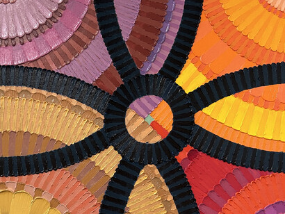 June Edmonds, Grand Adage (detail), 2024. Acrylic on canvas, 47.5 x 76in. Courtesy of the artist and Luis De Jesus Gallery