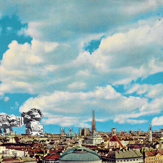 Hans Hollein, Stadtgebilde über Wien (Structures urbaines au-dessus de Vienne), 1960. Courtesy of Centre Pompidou