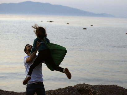 A migrant with the daughter