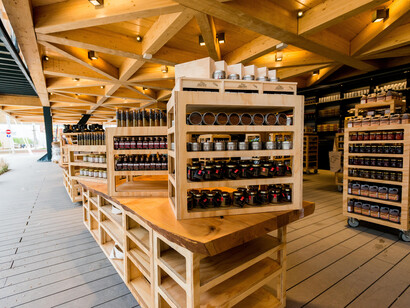 Vista de la tienda gastronómica del pabellón de Chile en Expo Milano 2015