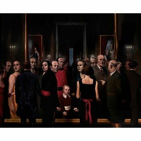 Ken Currie, The Viewing, 2013, oil on canvas, 96 x 156 inches (in two sections), Courtesy of Flowers Gallery