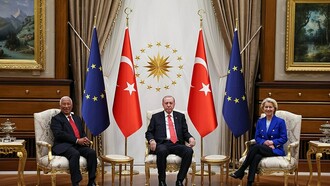António Costa, Recep Tayyip Erdoğan et Ursula von der Leyen – Sommet de l’OTAN 2026 à Ankara, en Turquie