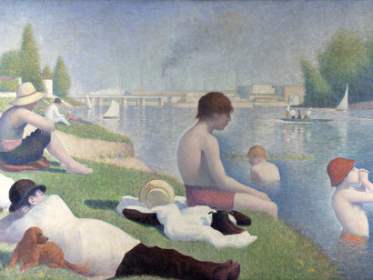 Detalle de Baño en Asniéres, 1884, Georges Seurat 