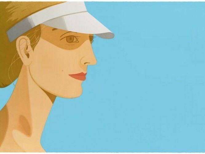 Alex Katz, White Visor, aquatint in 9 colors on Somerset velvet paper, 33.37x67.87 in