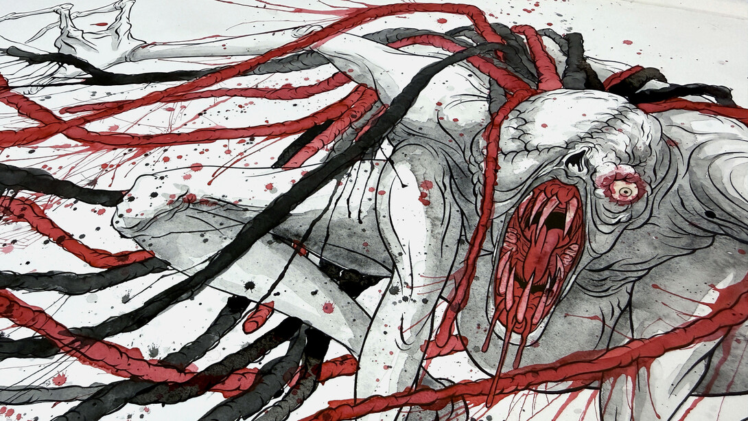 Alex Pardee, Bokor in progress (detail). Courtesy of Harman Projects