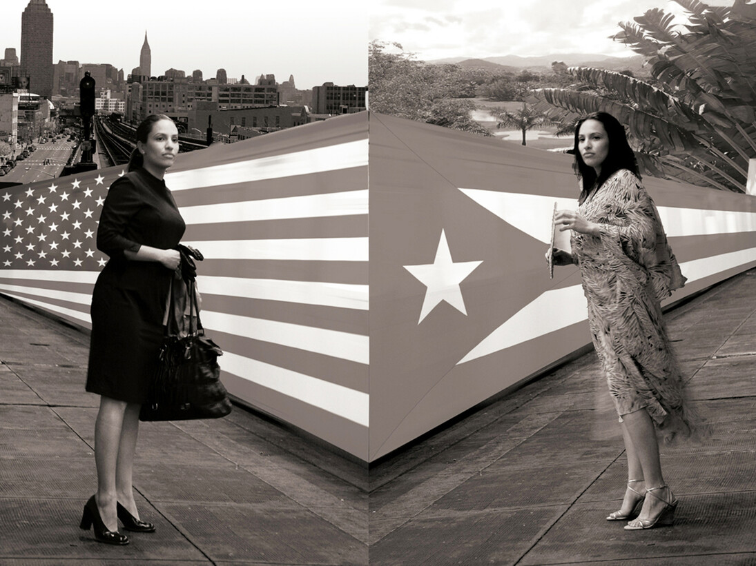 Leenda Bonilla, MainLAND MIX, Photo Illustration printed on canvas, 30x40 inches, 2012. Courtesy of the Artist and Pepatian