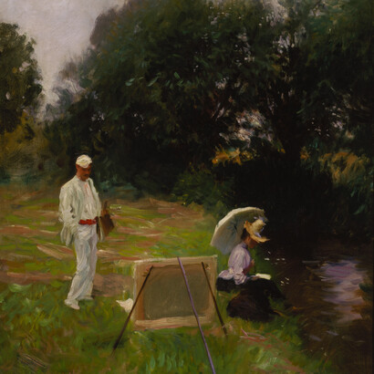John Singer Sargent, Dennis Miller Bunker pintando en
Calcot, 1888, (Dennis Miller Bunker Painting at
Calcot), Óleo sobre lienzo. 68,6 x 64,1 cm, Terra Foundation for American Art, Chicago, Daniel J. Terra Collection