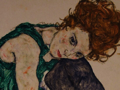 Egon Schiele, Donna seduta, particolare