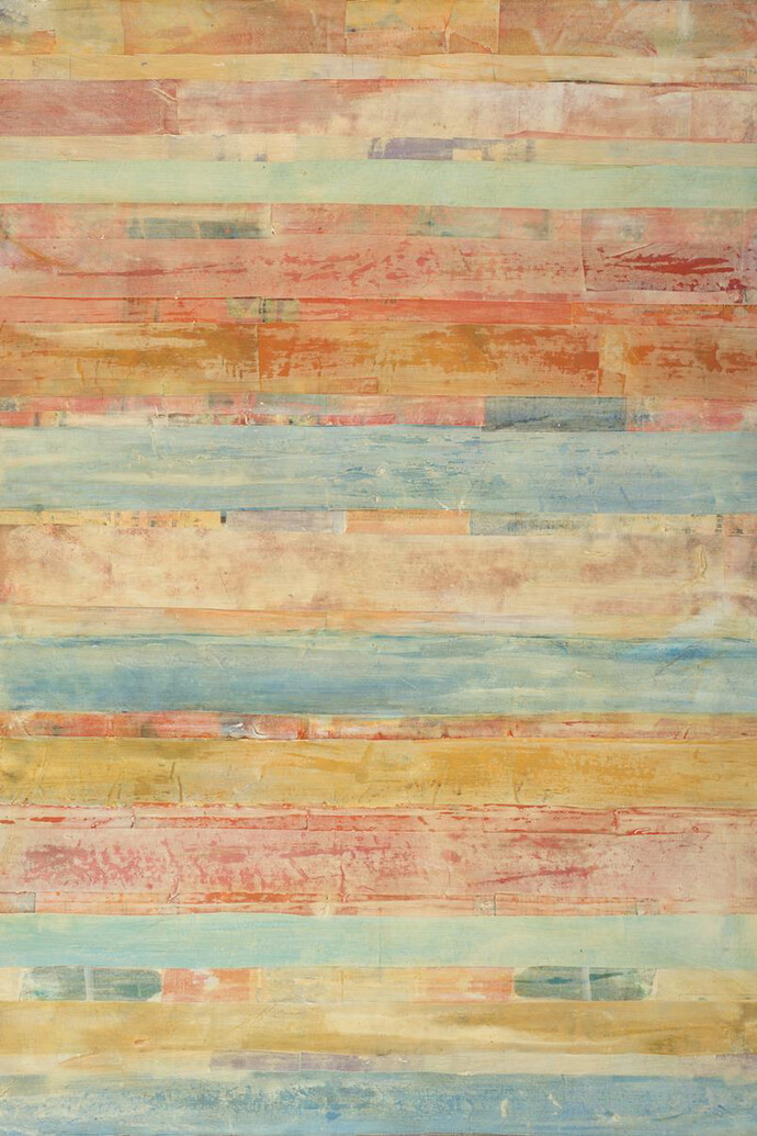  Stephanie Lawrence, Elements 10 / Delhi Market, Acrylic on 3 Wood Panels, 40" x 30"