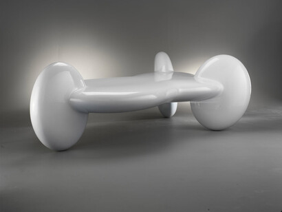 Wendell Castle, Dem Bones, 2007, Polychromed Fiberglass, 23.39 x 70.63 x 44.49 inches. Edition of 8. Courtesy of Wendell Castle and Friedman Benda. Photography: Lazer, Inc
