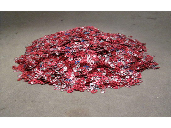 Alice Hope, Untitled, 2014, Aluminum tabs, Diameter approx. 30 in; 76.2 cm