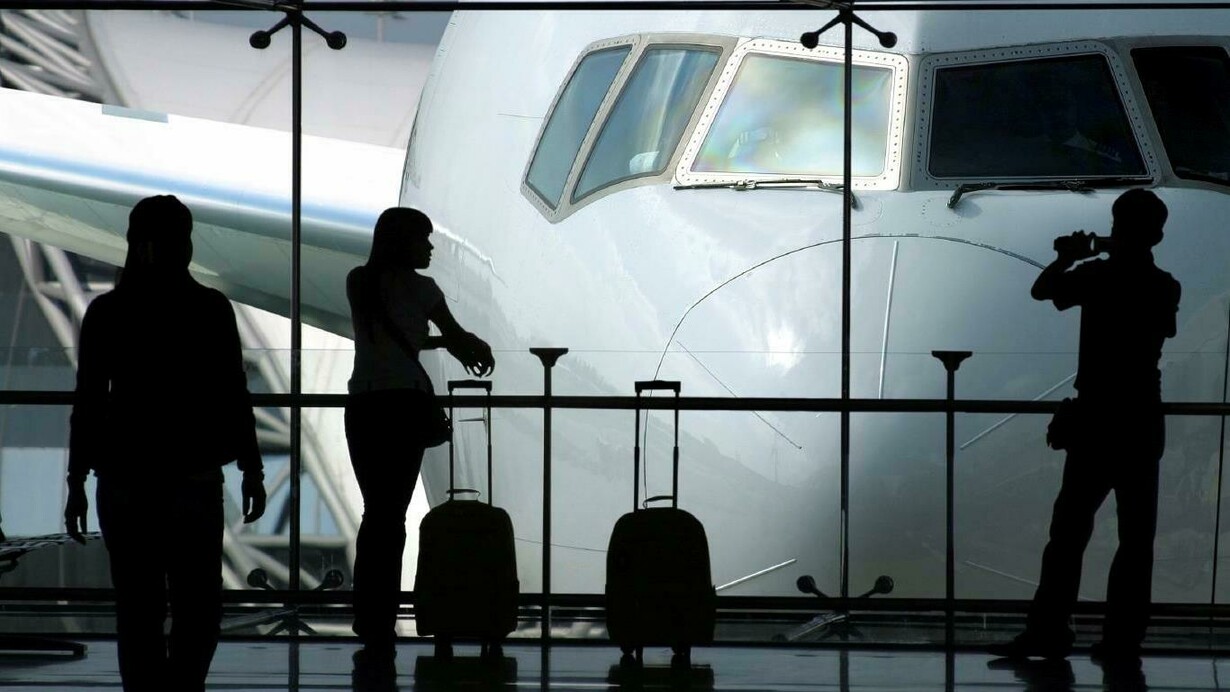 Waiting for the boarding in the airport