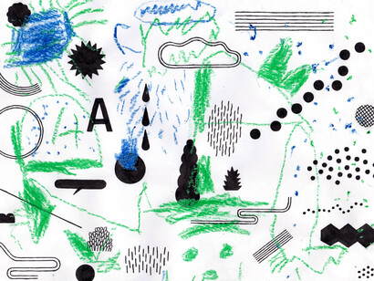 Marta and Jochen Gerner, Landscape (A), 2014-2017, chalk and India Ink on paper, 29,7 x 21 cm. Courtesy galerie anne barrault