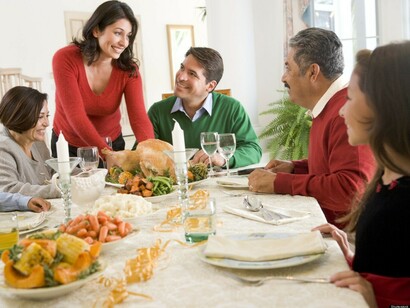 Comida navideña con la familia