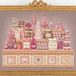 Mark Ryden, Dessert Counter, 2016, oil on panel18 x 24 inches, 45.7 x 61 cm, 22 1/2 x 26 3/4x1 1/4 inches, framed, 57.1 x 67.9 x 3.2 cm. Courtesy of Paul Kasmin Gallery