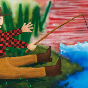 And It Stoned Me, 2019, Acrylic, oil stick and spray paint on canvas