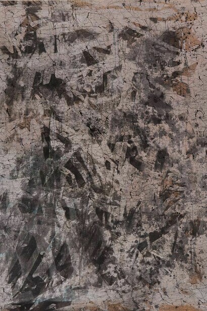 Vibración rosa, 2013, chinese ink, water color on arches paper, 159 x 119 cm
