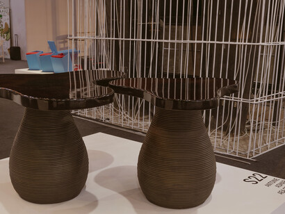 The latest creation of Antoine Asmar, Surrounded, Duo and union. Base in bronze with a resin top