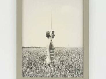 Rebecca Horn’s Einhorn (Unicorn, 1970): a pioneering body-extension performance in which a woman, wearing a tall unicorn horn constructed of wood, metal, and fabric, traverses fields and woods in a trance-like walk, blending myth, corporeality, and identity in an evocative exploration of purity and human vulnerability.