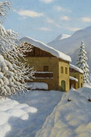 "Paisaje de invierno", óleo sobre lienzo, Ivan Fedorovich Choultsé, sin fecha