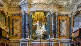 El éxtasis de Santa Teresa de Bernini en la iglesia Santa Maria della Vittoria, Roma, Italia