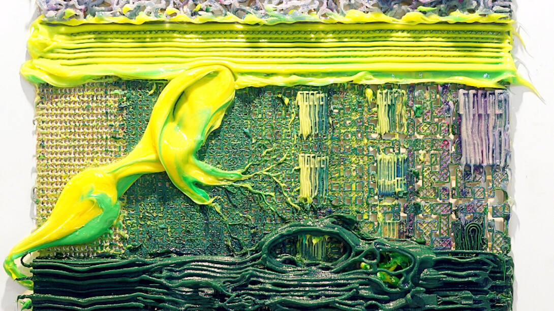 Fabian Marcaccio, Engineered Paintant #1, 2017. Courtesy of Unix Gallery