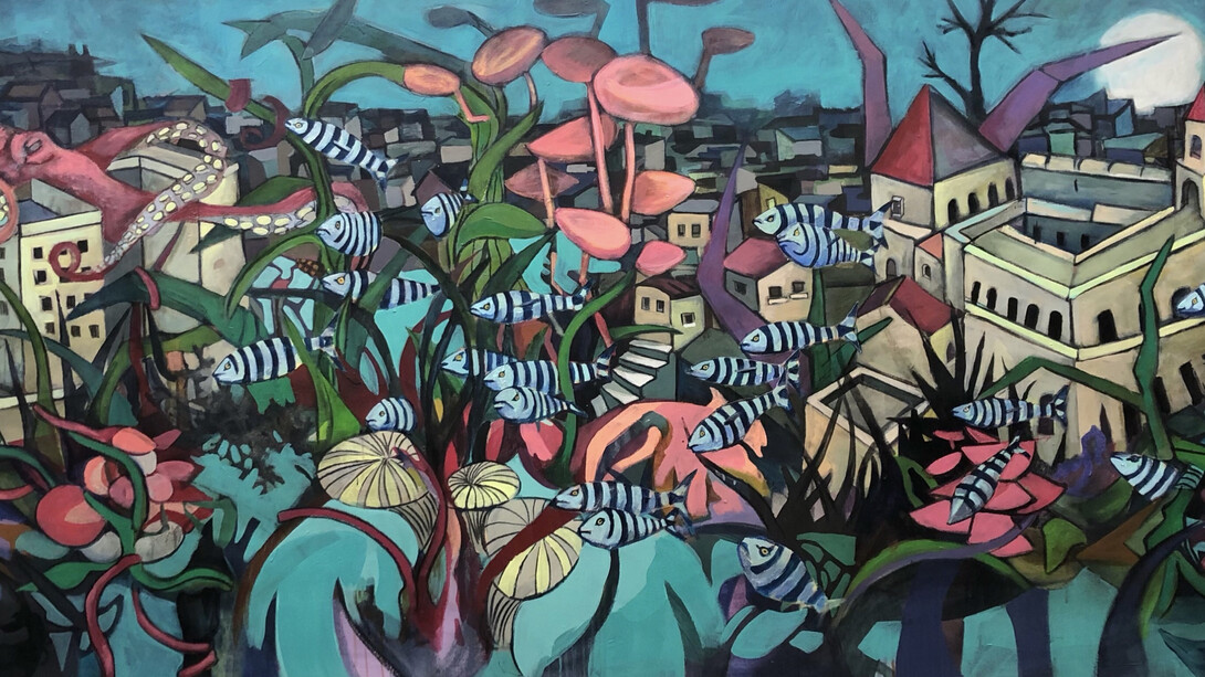 Noor Bahjat, Drown city (detail), 2021. Courtesy of Artbooth Gallery