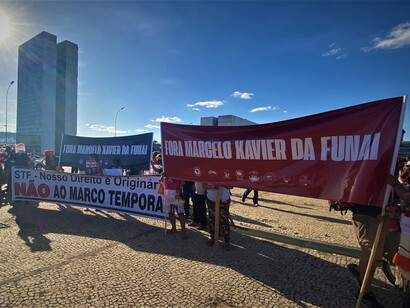 O pronunciamento foi realizado durante o Ato Político com rituais sagrados, na Praça dos Três Poderes, em frente ao Supremo Tribunal Federal (STF) em Brasília, Distrito Federal, Brasil