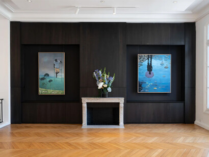 Ian Mwesiga, Au service des rêves (In the service of dreams), exhibition view. Courtesy of Mariane Ibrahim Gallery