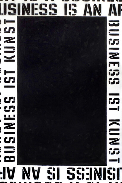 "El arte es un negocio/el negocio es un arte", medios mixtos sobre lienzo, Alexey Parygin, 2015