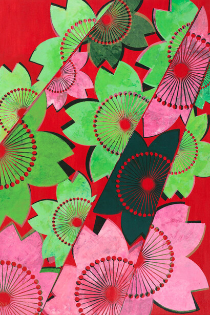 Margaret Lanzetta, Sniff Kiss, 2015,  acrylic and oil on canvas,  56 x 40 inches