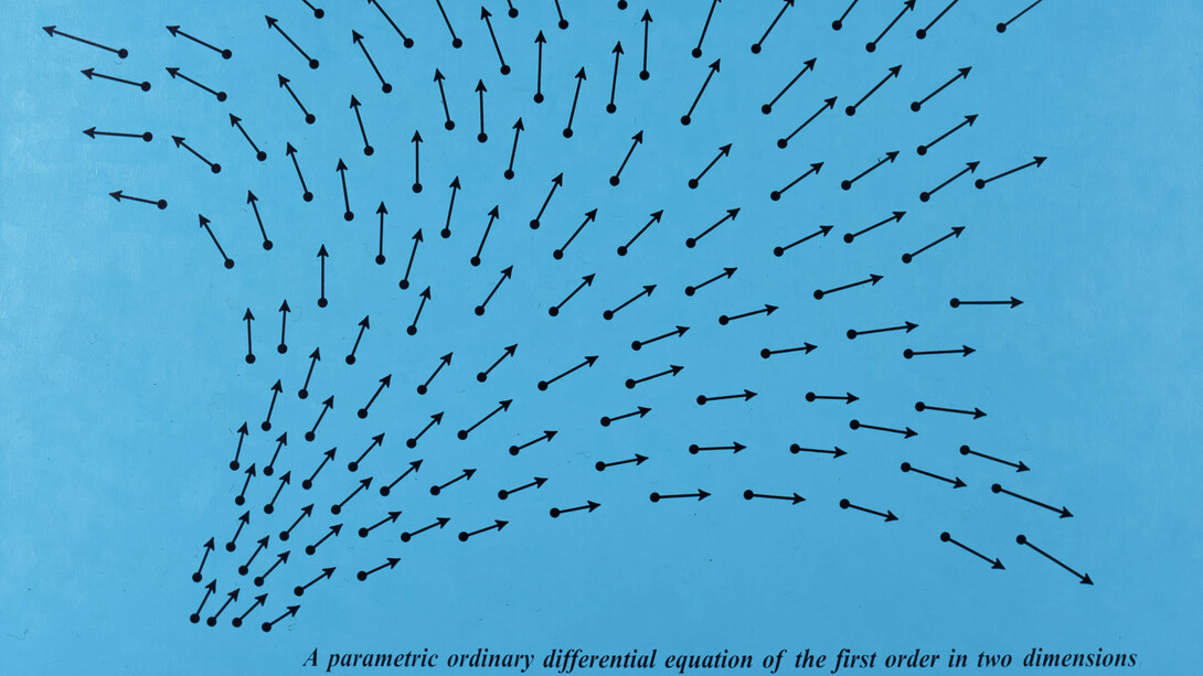 Bernar Venet, Related to: parametric ordinary differential equation of the first order in two dimensions (detail), 2000. Courtesy of Art Museum Riga Bourse