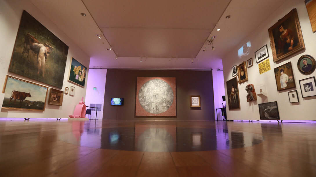 Adriana Bustos, Natal chart: the cosmic origins of the Museum, exhibition view. Courtesy of Museo Nacional de Bellas Artes