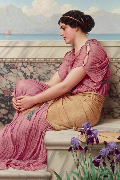 Godward, La lontananza avvicina i cuori, 1912, Olio su tela,130,5 x 80 cm, Messico, Collezione Pérez Simón, © Studio Sebert Photographes