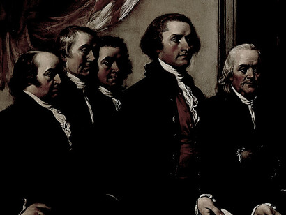 O «Committee of Five», detalhe da pintura de John Trumbull sobre a Declaração da Independência (1819)