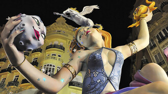 The Falla at Campanar, featured in Valencia’s Fallas Festival, showcases intricate craftsmanship and vibrant artistry, reflecting the festival's rich cultural traditions, Spain