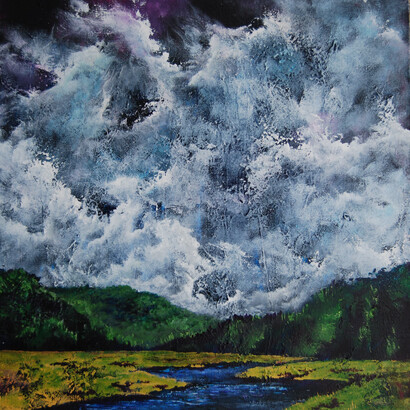 Nathanael Carroll, Welkin, Acrylic on Canvas, 18" x 18", Emerging Transformation
