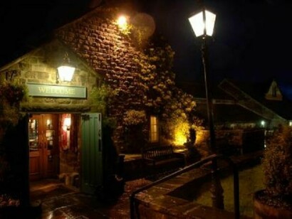 An old pub open at night