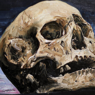 Mathieu Boisadan, Spomenik, 2014, Huile sur toile, 25 x 35 cm