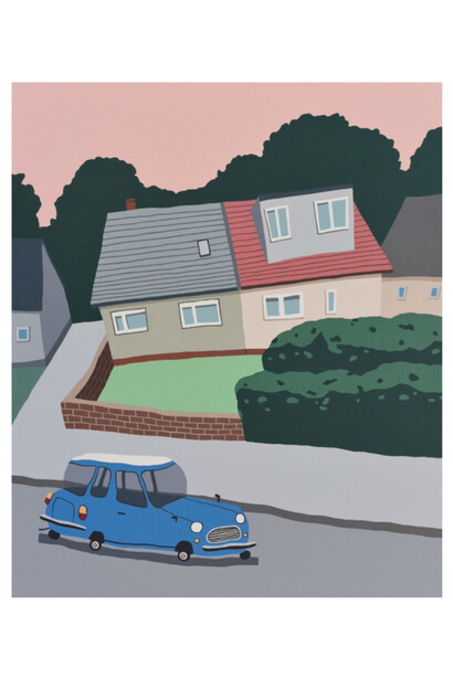 Motonori Uwasu, House, 2023, acrylic on canvas, 17 7/8x15 inches. Courtesy the artist and Eleanor Harwood Gallery