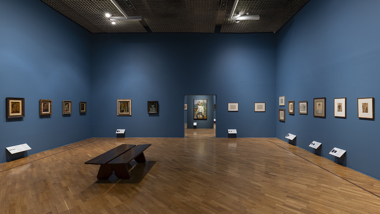 Ismael Nery, Armadilha moderna, vista da exposição. Cortesia da Pinacoteca