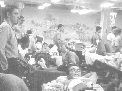 USS Liberty wardroom after attack, US Navy