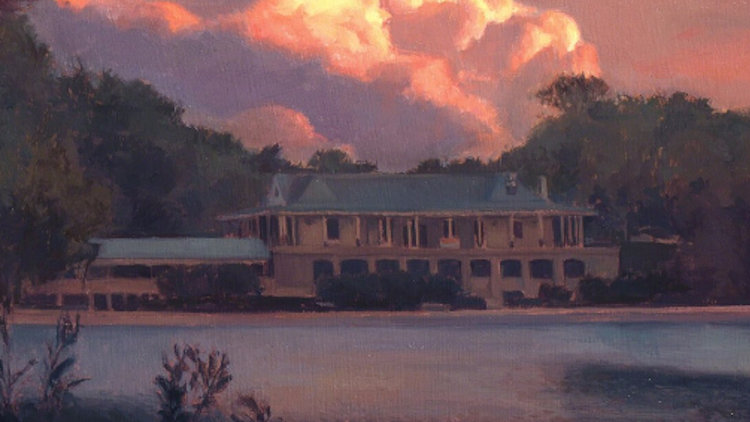 Raymond Bonilla, Sunset Over the Casino, 2016. Courtesy of Benjaman Gallery