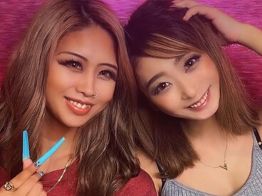 The stylised gyaru makeup look with dramatic eyes and glossy lips, representing a reimagined form of Western beauty ideals