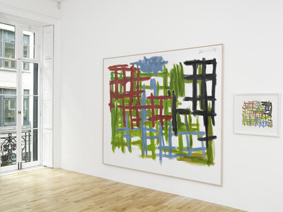Günther Förg ‘To London! A Selection of Paintings’ at Almine Rech Gallery in
London 04.06 - 25.07.2015. Photo: Alex Delfane, Courtesy of Günther Förg Estate and Almine Rech Gallery