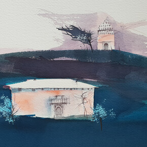 Dewi Tudur - Colomendy ar Fryn - Dovecote on a Hill 50x20