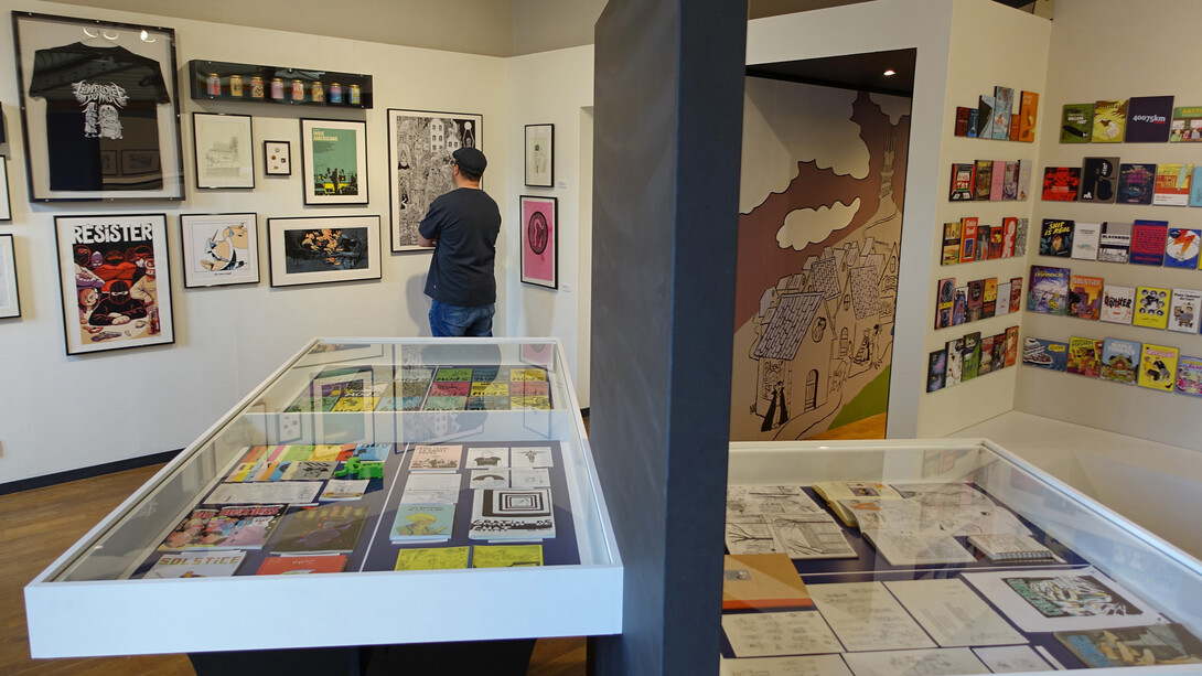 Ping-pong club. 25 years L’employé du moi, exhibition view. Courtesy of Comic Art Museum